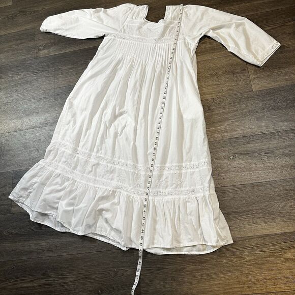 1 For U White Lace Women’s Nightgown Size M Prairie Cottagecore Eyelet Dress - Picture 7 of 8